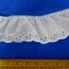 Lace Trim Fife Gathered Broderie Anglais White 7cm Wide