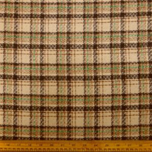 Suiting Fabric Jacketing Brushed Finish Shooting Plaid Beige Taupe