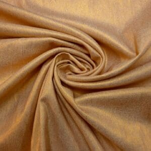 Linen Suiting Fabric Metallic Faced Designer Studio White/Gold