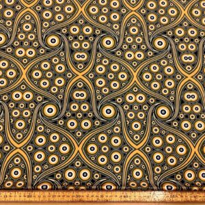 Lycra Patterned Fabric Zambezi Mustard Olive