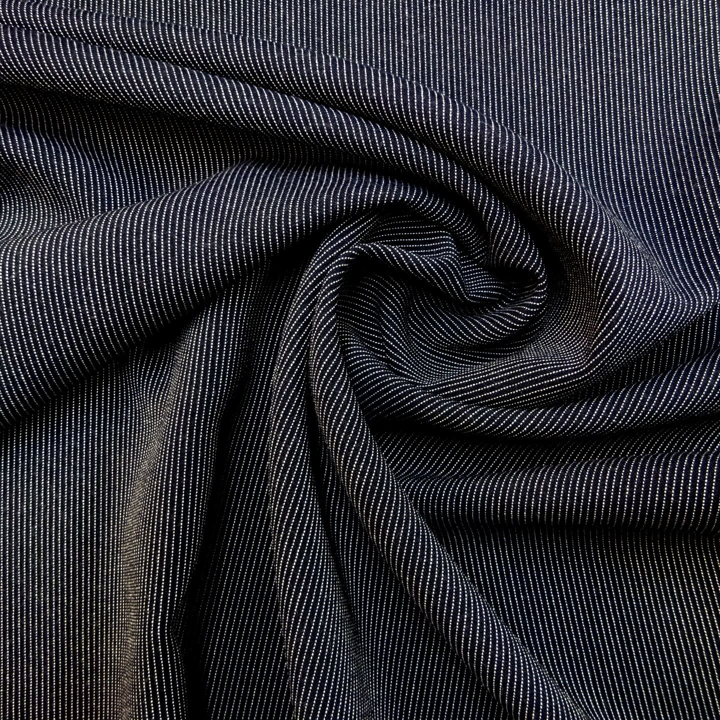 Suiting Fabric Pin Stripe Tickety Boo Navy