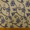 Curtain Fabric Tapestry Weight Tarot Flowers Ivory Navy