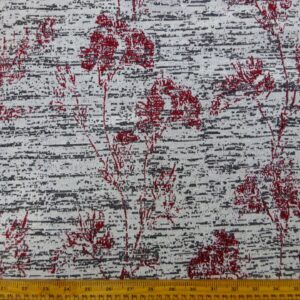 Curtain Fabric Tapestry Weight Portswood Smoke Red Grey