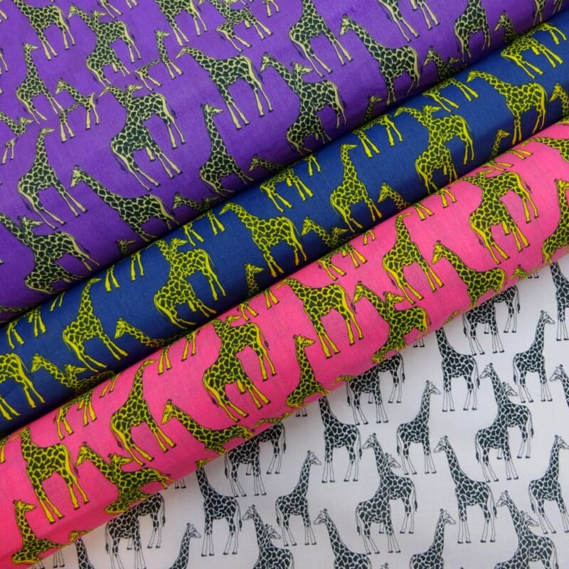 Polyester Cotton Fabric Funky Giraffe