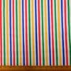 Polyester Cotton Fabric Primary Stripe White Multi