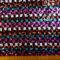 Sequin Fabric On Net Funky Squares Copper Turquoise Cerise