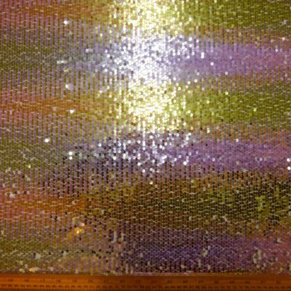 Sequin Fabric Drop Sequins On Ivory Mesh Lilac Lime