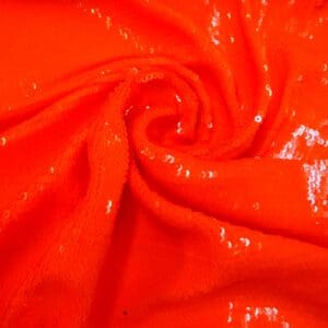 Sequin Fabric Shiny Sequins On Mesh Net Satsuma Neon Orange