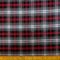 Tartan Fabric Poly Viscose Suiting Thistle Red Grey