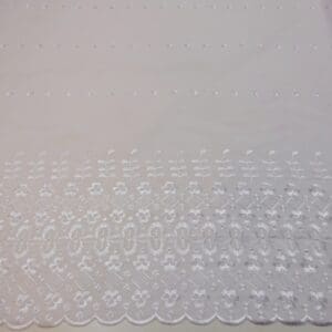 Broderie Anglais Fabric Double Bordered Cosmopolitan White