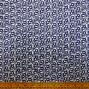 Cotton Lawn Fabric Daisy Ferns Liberty Floral Navy