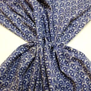 Cotton Lawn Fabric Daisy Ferns Liberty Floral Navy