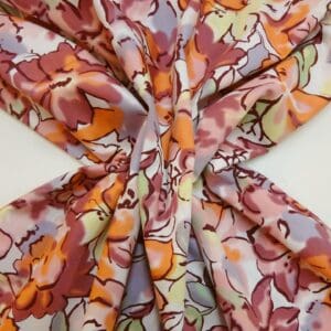 Cotton Lawn Fabric Foxglove Liberty Floral Coral Lemon Mint