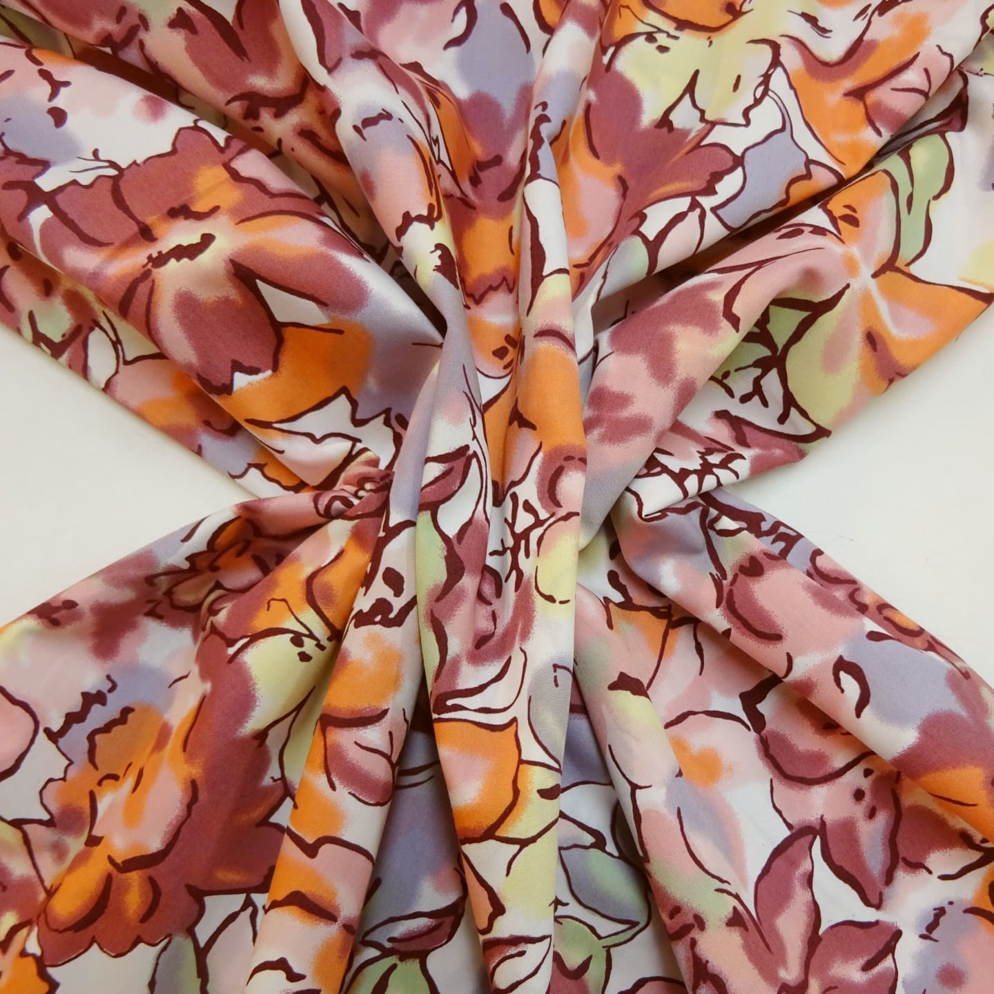 Cotton Lawn Fabric Foxglove Liberty Floral Coral Lemon Mint