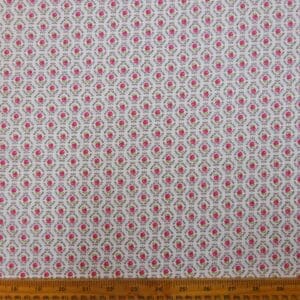 Cotton Lawn Fabric Tiggy Rose Liberty Floral White Pink