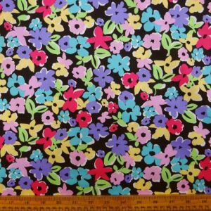 Cotton Lawn Fabric Candy Wallflowers Liberty Floral Black