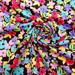 Cotton Lawn Fabric Candy Wallflowers Liberty Floral Black