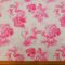 Cotton Fabric Floral Carnation Cerise on Ivory