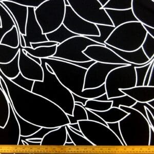 Crepe Fabric Dress Weight Falling Petals Black White
