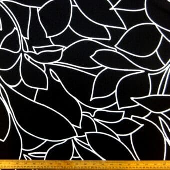 Crepe Fabric Dress Weight Falling Petals Black White