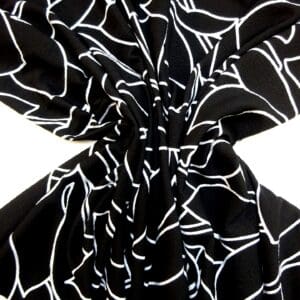 Crepe Fabric Dress Weight Falling Petals Black White