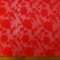 Georgette Fabric Flocked Embroidered Water Rose Coral Red