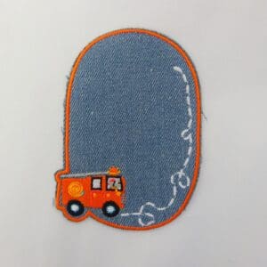 Sew On Motif Patch Fire Engine Light Denim