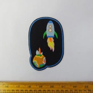Sew On Motif Patch Rocket Black