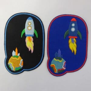 Sew On Motif Patch Rocket