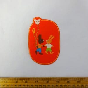 Sew On Motif Patch Bunnies Red
