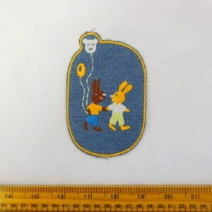 Sew On Motif Patch Bunnies Light Denim