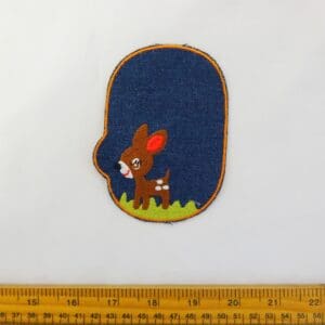 Sew On Motif Patch Deer On Dark Denim