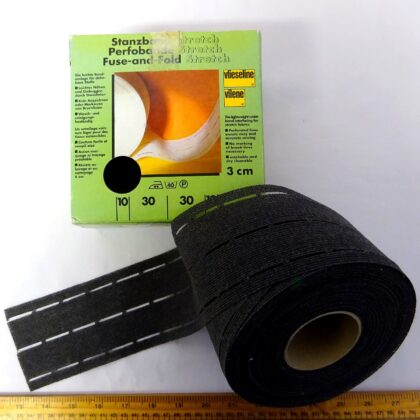 Waist Band Interfacing Stretch Fold A Band Vilene Black 3cm