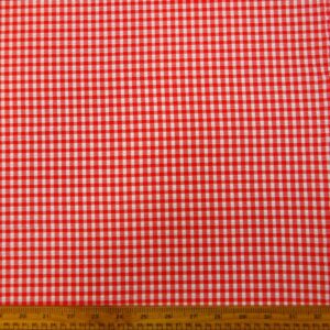 Seersucker Fabric Polyester Gingham Red