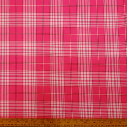 Suiting Fabric Plaid Strawberry Fields Pink