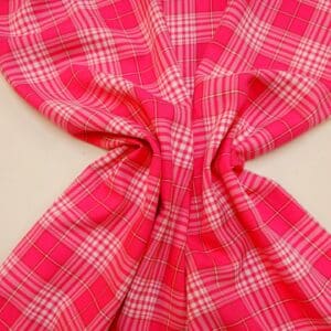 Suiting Fabric Plaid Strawberry Fields Pink