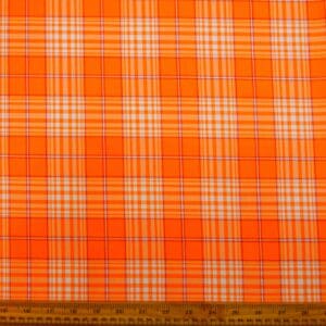 Suiting Fabric Plaid Tangerine Dream Orange