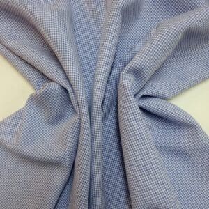 Suiting Fabric Puppy Tooth Check Denim Blue