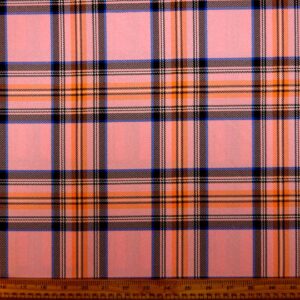 Suiting Fabric Tartan Celtic Hop Scotch Pink Coral Royal