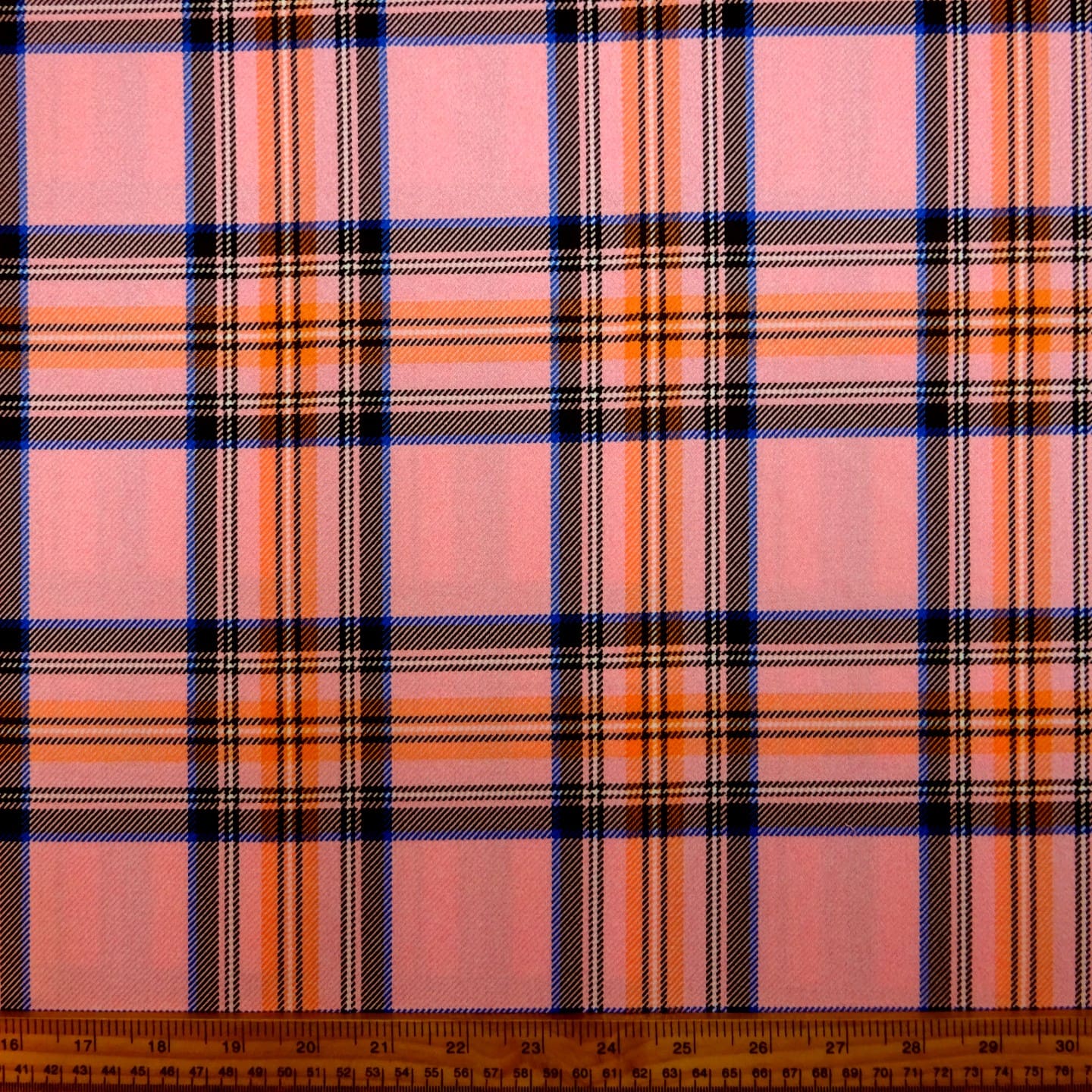 Suiting Fabric Tartan Celtic Hop Scotch Pink Coral Royal
