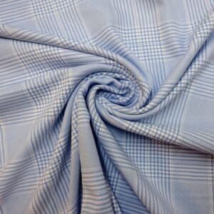 Suiting Fabric Prince Of Wales Denim Blue