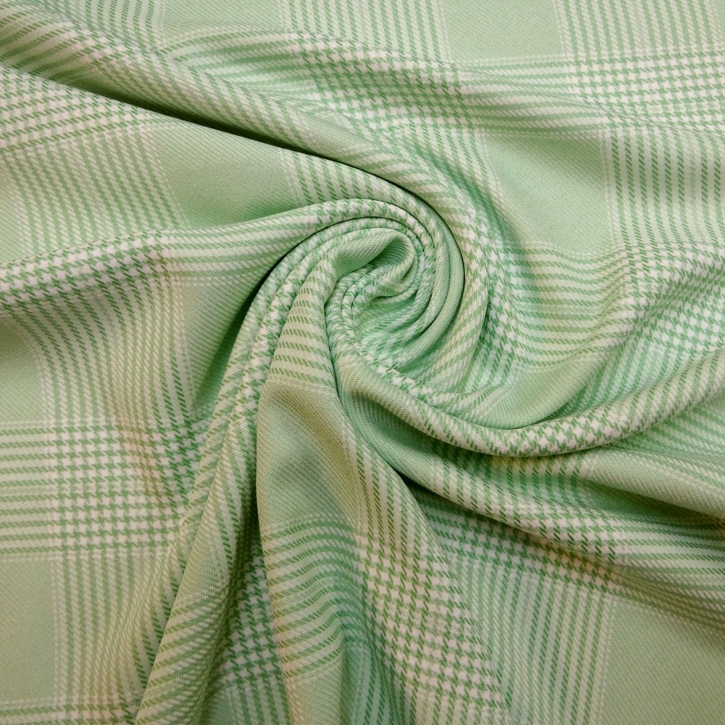 Suiting Fabric Prince Of Wales Sloe Gin Mint
