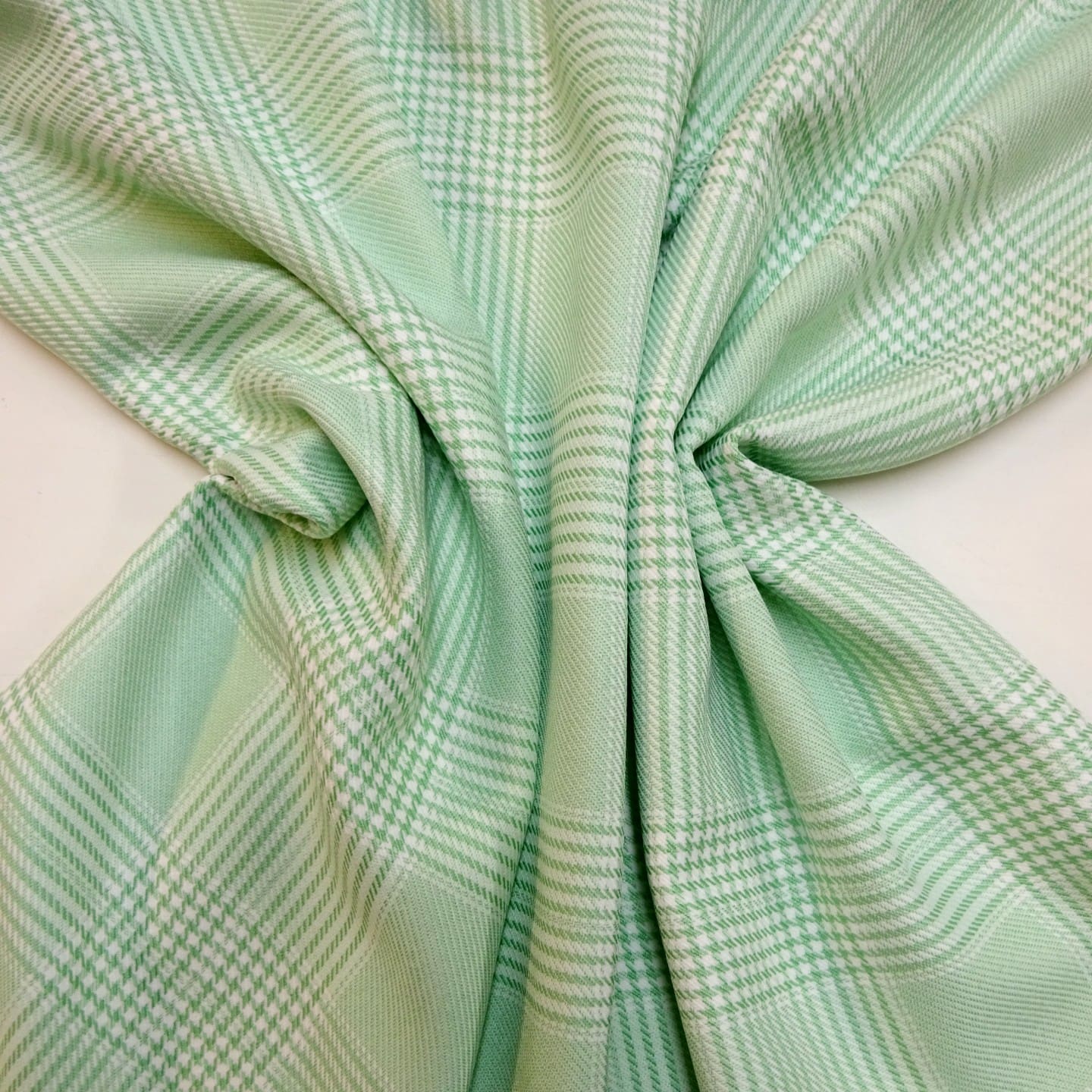 Suiting Fabric Prince Of Wales Sloe Gin Mint