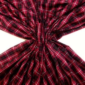 Tartan Fabric Cotton Balmoral Red
