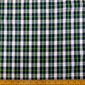 Tartan Fabric Cotton Gordon Bennett Navy Green