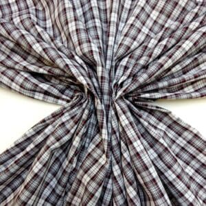 Tartan Fabric Cotton Whiskey Galore White Grey Wine