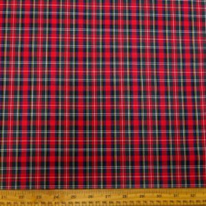 Tartan Fabric Cotton Red Rufus