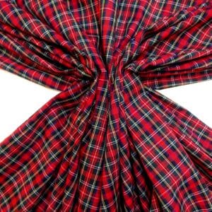 Tartan Fabric Cotton Red Rufus