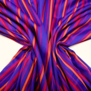 Cotton Fabric Moroccan Woven Stripe Purple/Orange