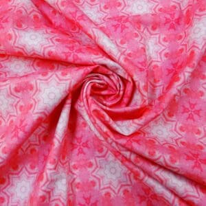 Cotton Fabric Digital Print Prism Star Pink
